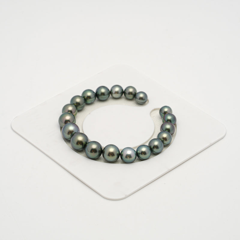 19pcs Green 8-11mm - RSR AA/AAA Quality Tahitian Pearl Bracelet BR2171 THMIX2