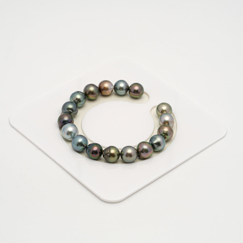 17pcs Multicolor 9-10mm - SB AAA/AA Quality Tahitian Pearl Bracelet BR2201 HL3