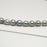 39pcs "High Luster" Silver Gray 8-11mm - SB AAA/AA Quality Tahitian Pearl Necklace NL1603 HL3