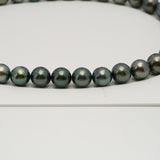 38pcs Green 11-12mm - SR/NR AA/AAA Quality Tahitian Pearl Necklace NL1633 THMIX3