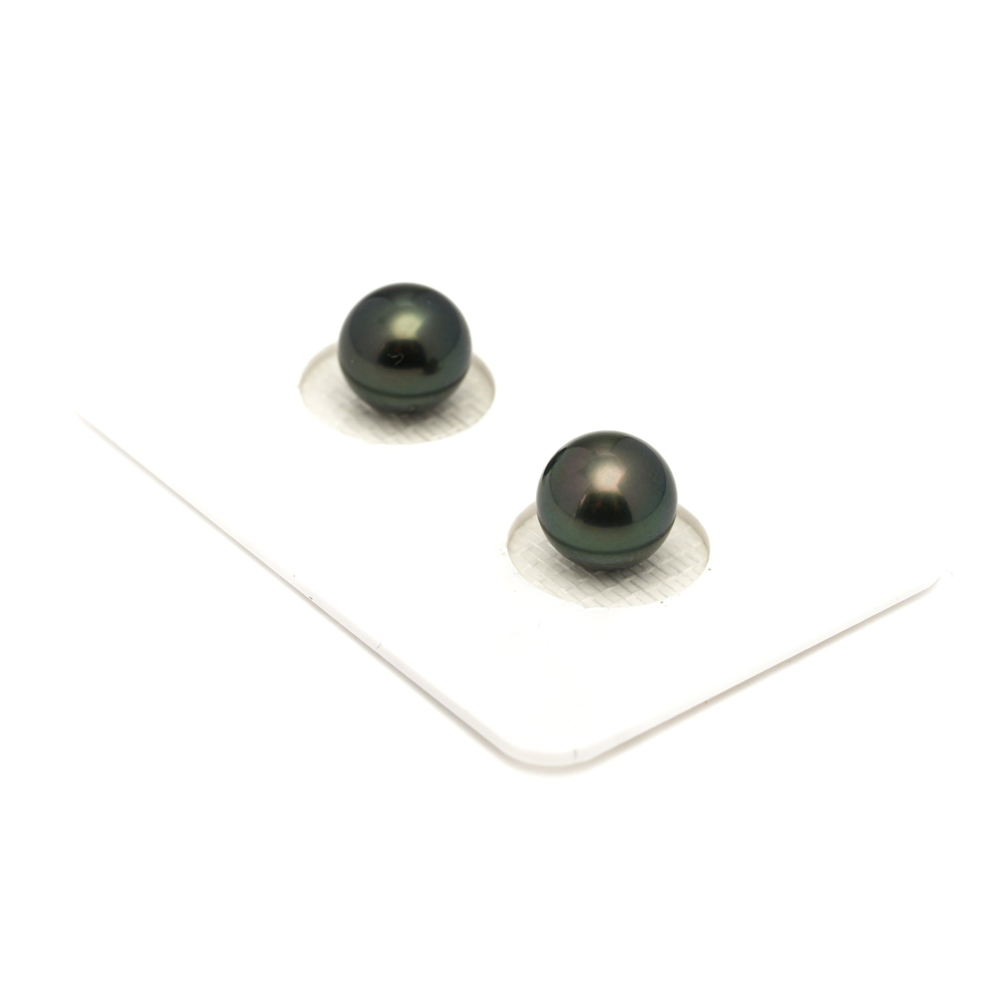 2pcs Dark Green 8.3-8.5mm - SR AAA/AA Quality Tahitian Pearl Pair ER1901 LP1