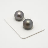 2pcs Gray 12.6mm - SR AAA Quality Tahitian Pearl Pair ER1554 A101