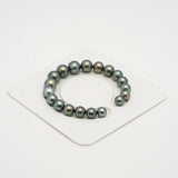 19pcs Green 8-11mm - RSR AA/AAA Quality Tahitian Pearl Bracelet BR2171 THMIX2