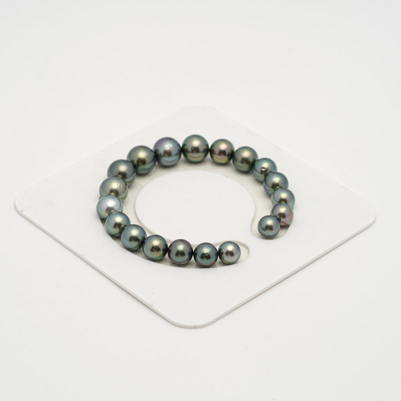 19pcs Green 8-11mm - RSR AA/AAA Quality Tahitian Pearl Bracelet BR2171 THMIX2