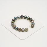 17pcs Multicolor 9-10mm - SB AAA/AA Quality Tahitian Pearl Bracelet BR2201 HL3