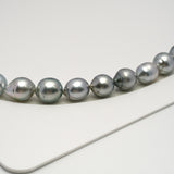 39pcs "High Luster" Silver Gray 8-11mm - SB AAA/AA Quality Tahitian Pearl Necklace NL1603 HL3