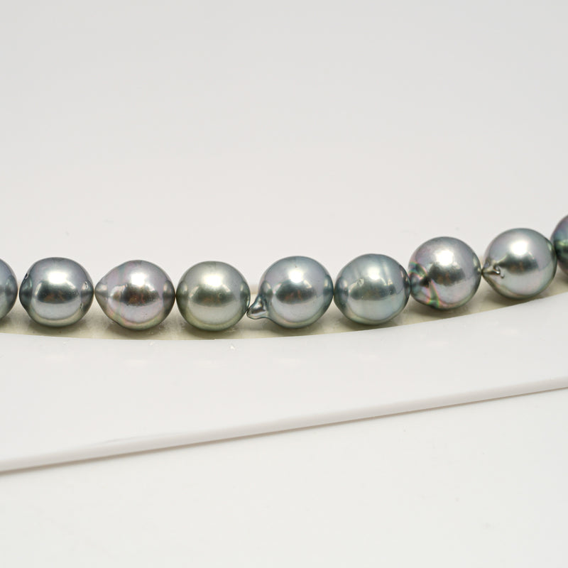 45pcs "High Luster" Silver Mix 8-9mm - SB AAA/AA Quality Tahitian Pearl Necklace NL1616 HL3