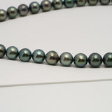 38pcs Green 11-12mm - SR/NR AA/AAA Quality Tahitian Pearl Necklace NL1633 THMIX3