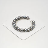 17pcs "High Luster" Silver Mix 9-11mm - SB AAA/AA Quality Tahitian Pearl Bracelet BR2240 HL3