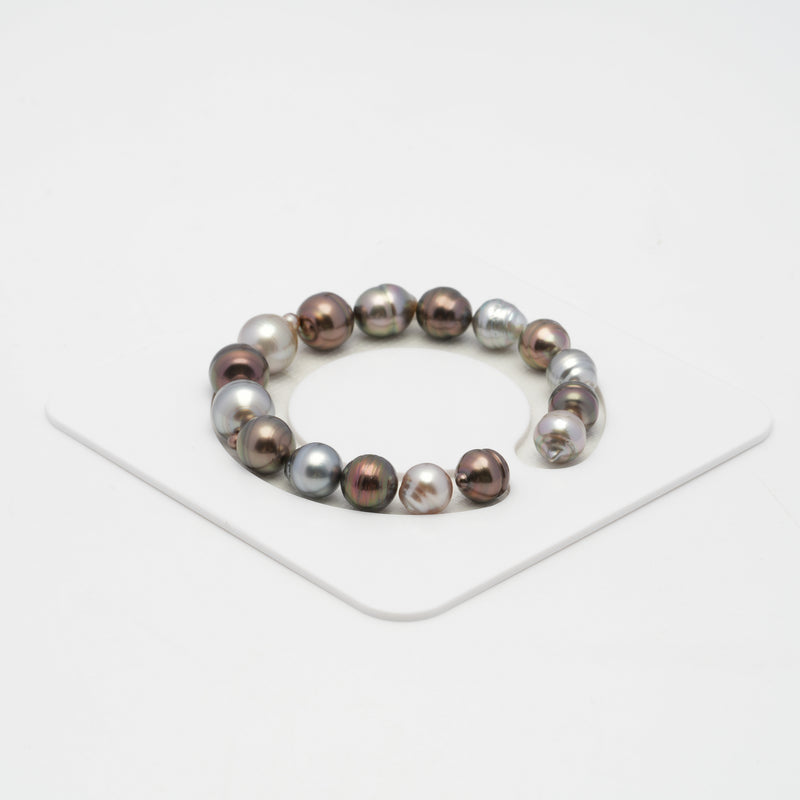 16pcs Mix 9-11mm - CL AAA/AA Quality Tahitian Pearl Bracelet BR2032 OR7