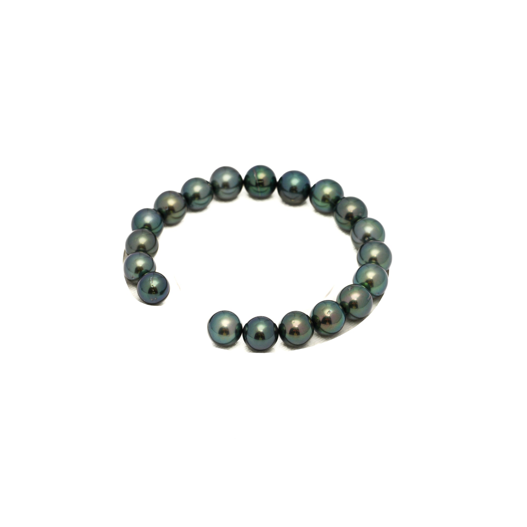 19pcs Green 8-9mm - RSR AAA/AA Quality Tahitian Pearl Bracelet BR2341 OR13