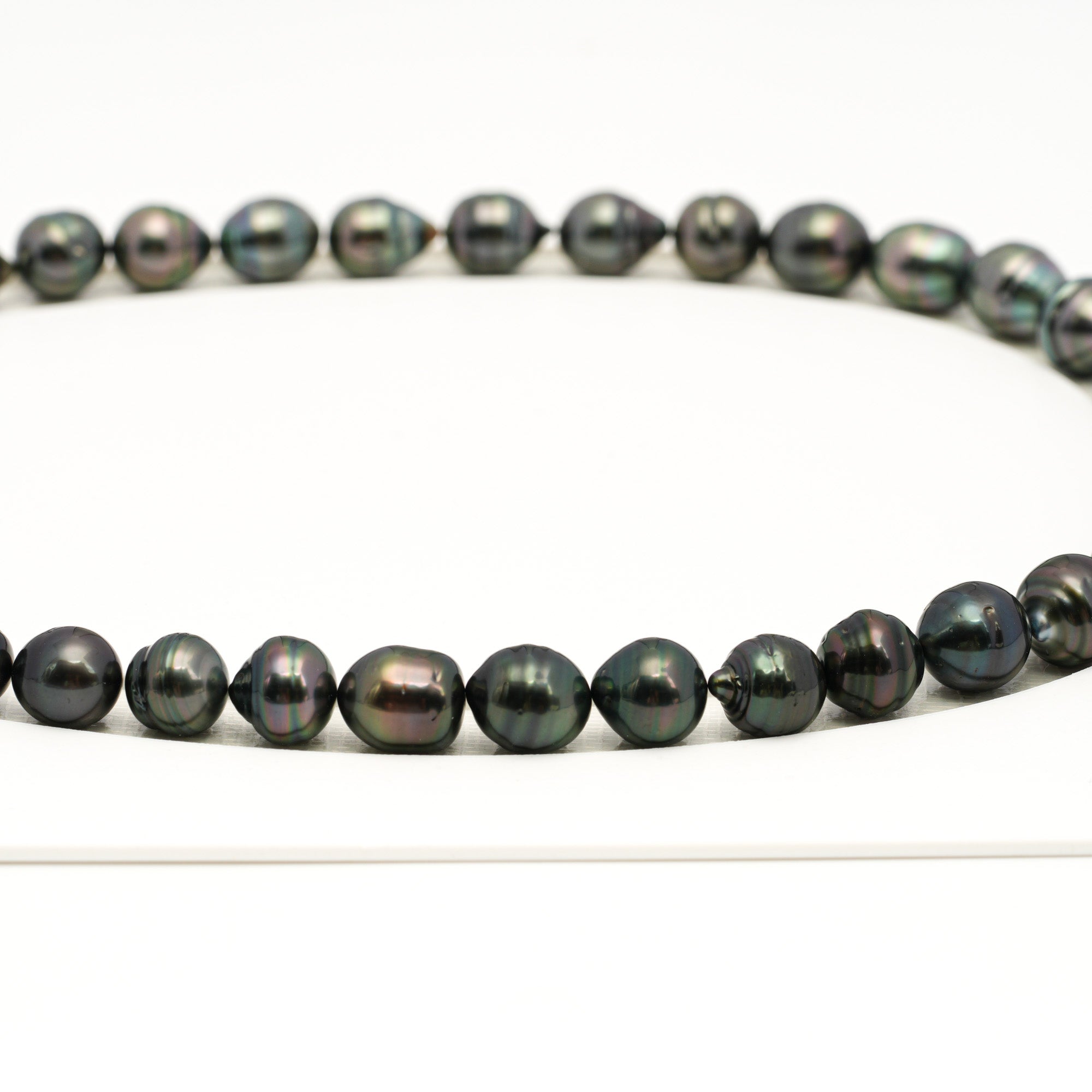 39pcs Dark Green 8-11mm - SB AAA/AA Quality Tahitian Pearl Necklace NL1716 TH5
