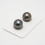 2pcs Dark 12.4mm - RSR AAA Quality Tahitian Pearl PAIR ER1492 NG15