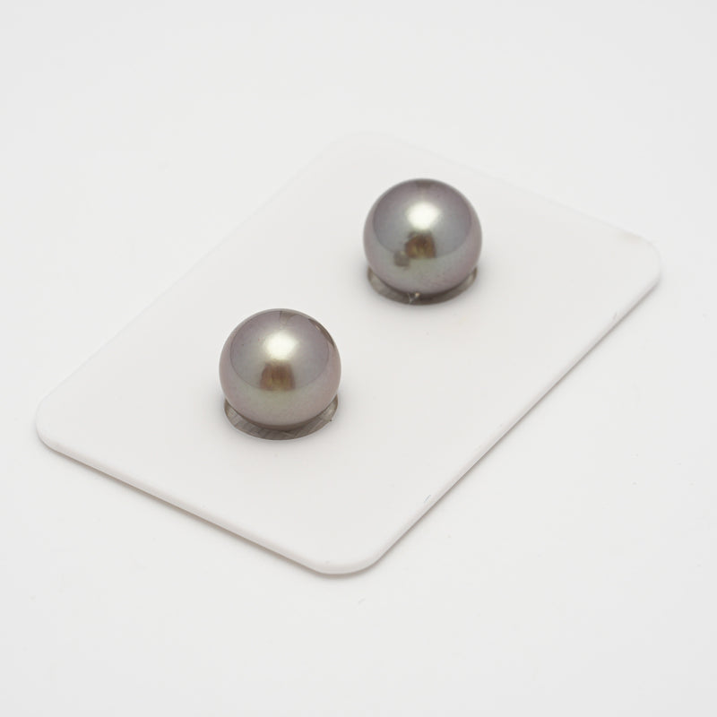 2pcs Light 10-10.1mm - SR AAA/AA Quality Tahitian Pearl Pair ER1525 TH1