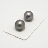 2pcs Gray 12.6mm - SR AAA Quality Tahitian Pearl Pair ER1554 A101