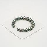 19pcs Green 8-11mm - RSR AA/AAA Quality Tahitian Pearl Bracelet BR2171 THMIX2