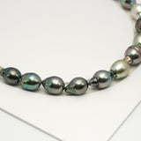 31pcs "High Luster" Multicolor 9-12mm - SB AAA/AA Quality Tahitian Pearl Necklace NL1569 HL3