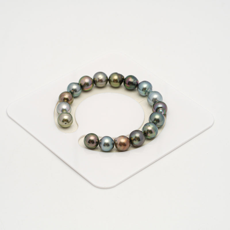 17pcs Multicolor 9-10mm - SB AAA/AA Quality Tahitian Pearl Bracelet BR2201 HL3