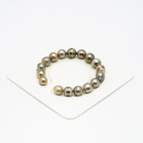 17pcs Yellow Green 8-10mm - CL/SB AAA/AA Quality Tahitian Pearl Bracelet BR2119 THMIX1