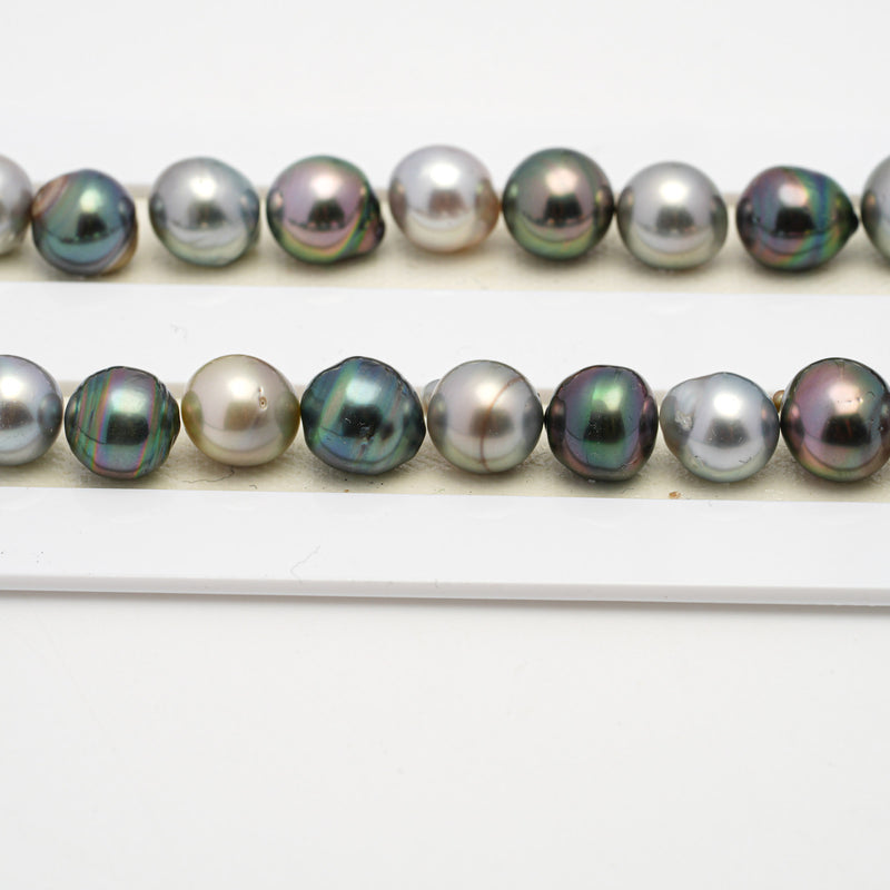 43pcs "High Luster" Multicolor 8-11mm - CL/SB AAA/AA Quality Tahitian Pearl Necklace NL1504 THMIX2.6