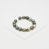 15pcs "High Luster" Multicolor 9-10mm - CL/SB AAA/AA Quality Tahitian Pearl Bracelet BR2105 OR8