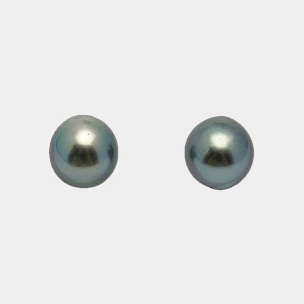 2pcs "High Luster" Sky Blue 9.2mm - NR AAA/AA Quality Tahitian Pearl Pair ER1572 OR10