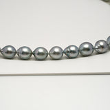 39pcs "High Luster" Silver Gray 8-11mm - SB AAA/AA Quality Tahitian Pearl Necklace NL1603 HL3