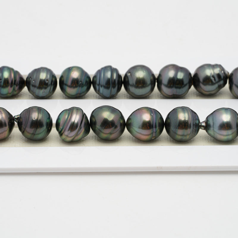 37pcs Mix Green 10mm - CL AAA/AA Quality Tahitian Pearl Necklace NL1257 OR7