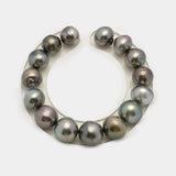 15pcs Multicolor 10-13mm - NR/BT AA Quality Tahitian Pearl Bracelet BR2172 THMIX2