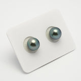 2pcs "High Luster" Sky Blue 9.2mm - NR AAA/AA Quality Tahitian Pearl Pair ER1572 OR10