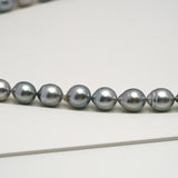 39pcs "High Luster" Silver Gray 8-11mm - SB AAA/AA Quality Tahitian Pearl Necklace NL1603 HL3