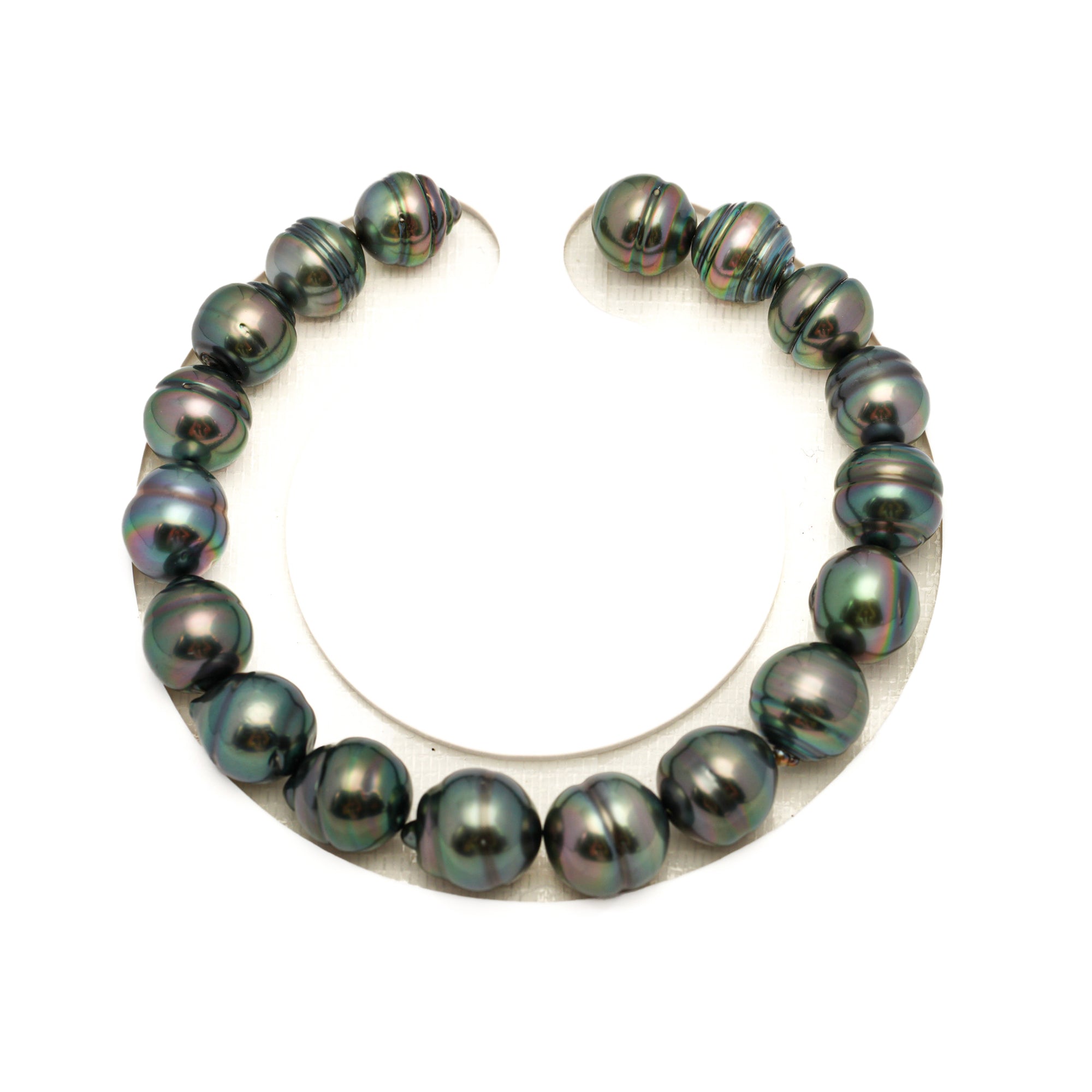 18pcs Green 8-10mm - CL/SB AAA Quality Tahitian Pearl Bracelet BR2372 TH5