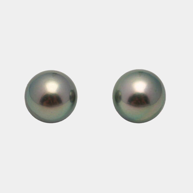 2pcs Green 12.2-12.3mm - RSR AAA/AA Quality Tahitian Pearl Pair ER1493 TH2