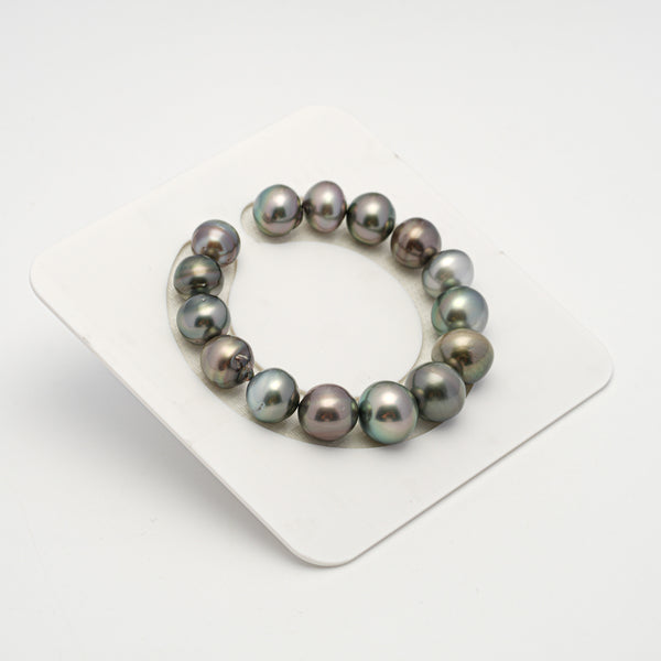 15pcs Multicolor 10-13mm - NR/BT AA Quality Tahitian Pearl Bracelet BR2172 THMIX2