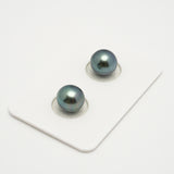 2pcs "High Luster" Sky Blue 9.2mm - NR AAA/AA Quality Tahitian Pearl Pair ER1572 OR10