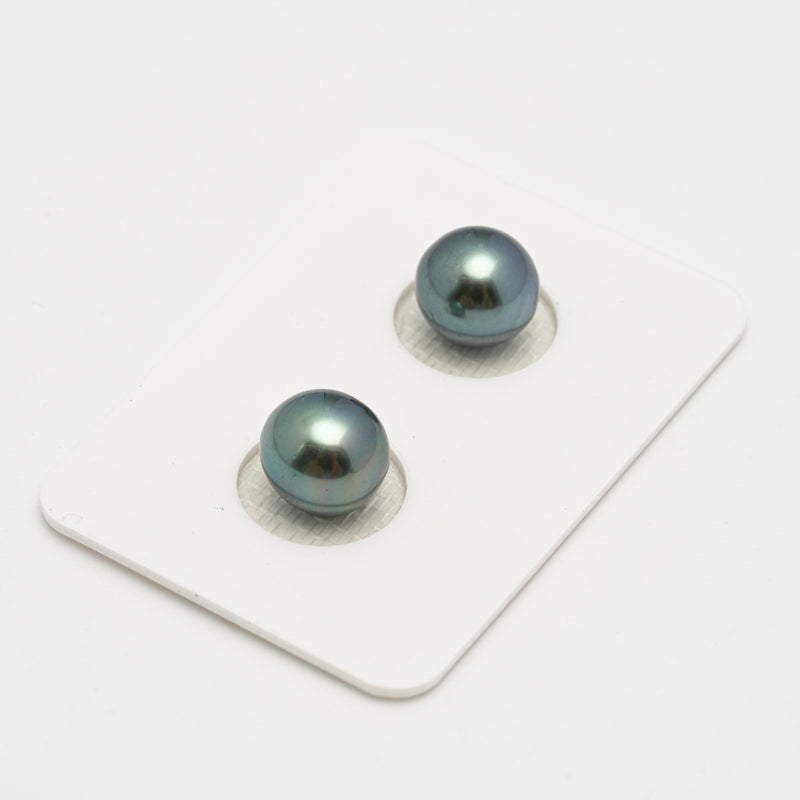 2pcs "High Luster" Sky Blue 9.2mm - NR AAA/AA Quality Tahitian Pearl Pair ER1572 OR10