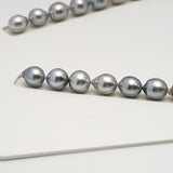 39pcs "High Luster" Silver Gray 8-11mm - SB AAA/AA Quality Tahitian Pearl Necklace NL1603 HL3