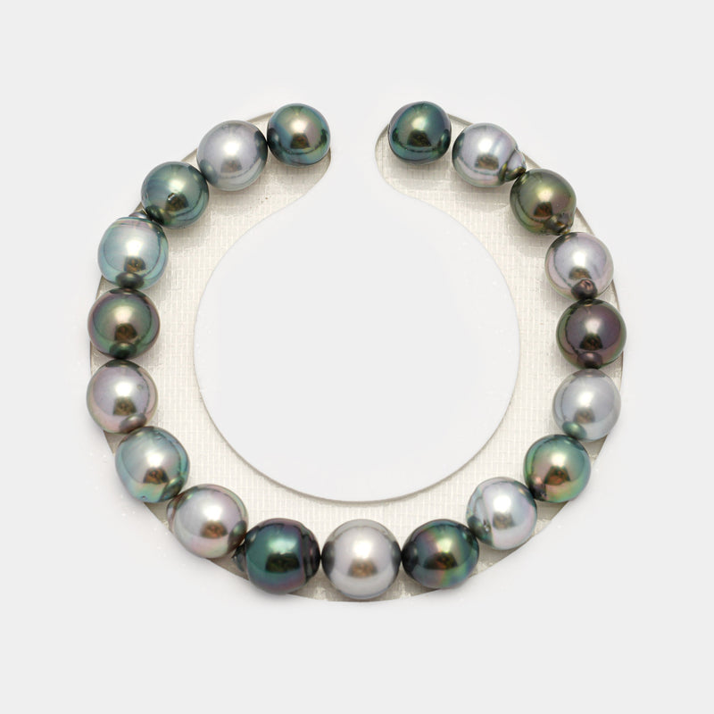 19pcs "High Luster" Light Mix 8-10mm - SB AAA Quality Tahitian Pearl Bracelet BR2241 HL3