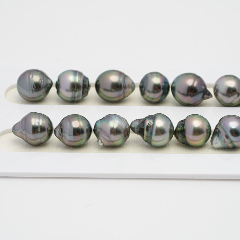 37pcs Mix Green 10mm - CL AAA/AA Quality Tahitian Pearl Necklace NL1257 OR7