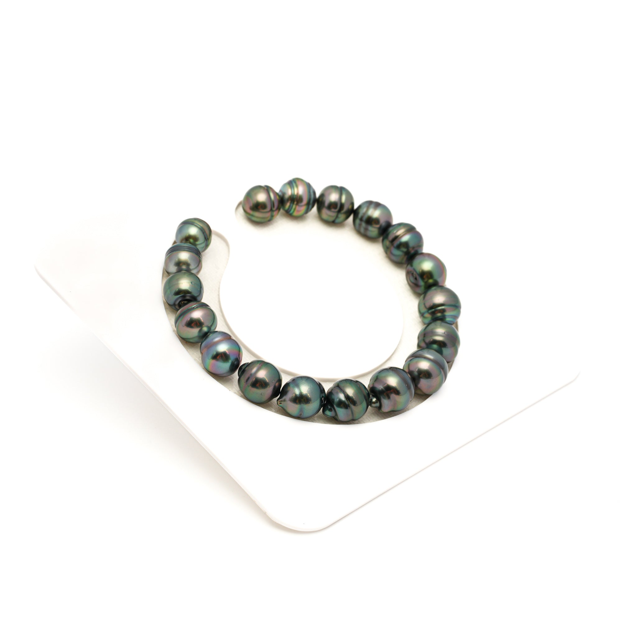 18pcs Green 8-10mm - CL/SB AAA Quality Tahitian Pearl Bracelet BR2372 TH5