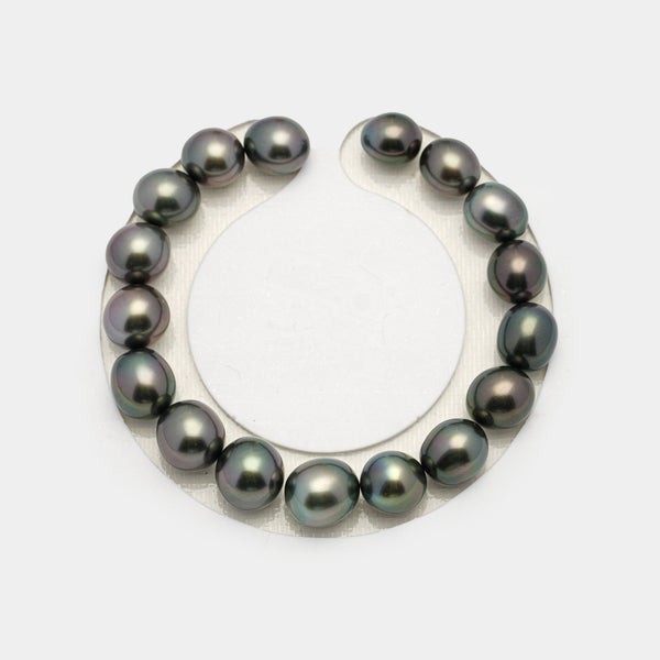 17pcs Green 9-11mm - SB AAA Quality Tahitian Pearl Bracelet BR2146 HL1