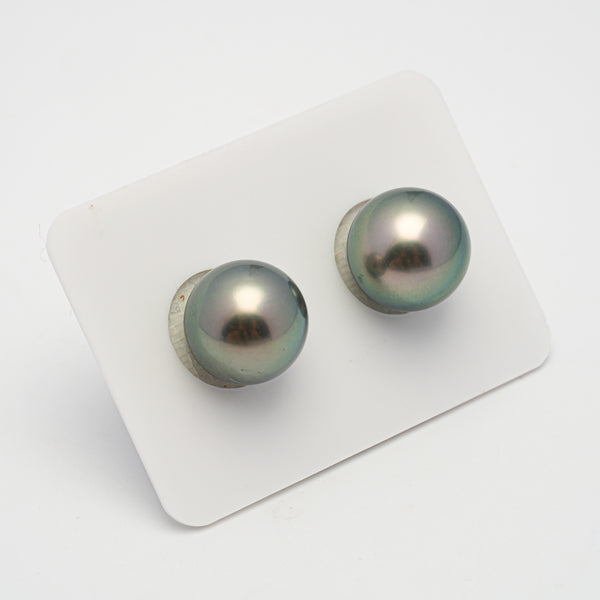 2pcs Green 12.2-12.3mm - RSR AAA/AA Quality Tahitian Pearl Pair ER1493 TH2