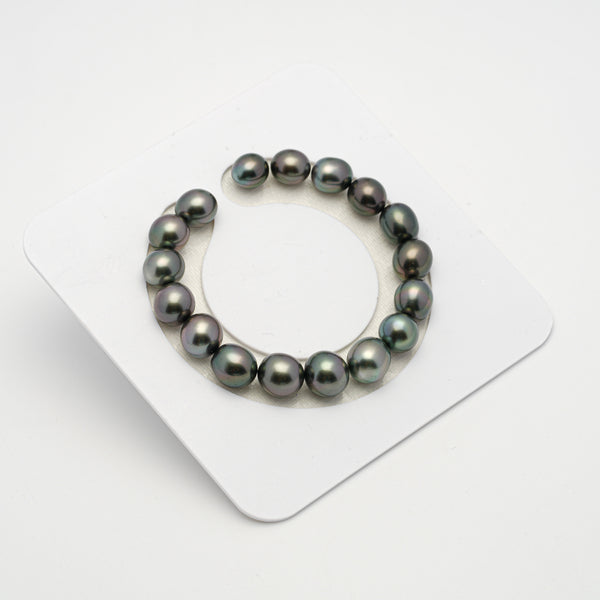 17pcs Green 9-11mm - SB AAA Quality Tahitian Pearl Bracelet BR2146 HL1