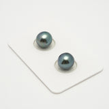 2pcs "High Luster" Sky Blue 9.2mm - NR AAA/AA Quality Tahitian Pearl Pair ER1572 OR10