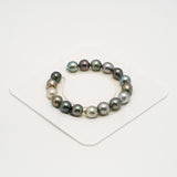 17pcs "High Luster" Multicolor 9-10mm - SB AAA/AA Quality Tahitian Pearl Bracelet BR2202 HL3