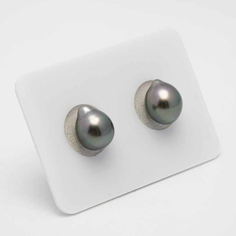 2pcs Light Green 8.8-9mm - SB AAA Quality Tahitian Pearl Pair ER1432 HL1