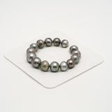 15pcs Multicolor 10-13mm - NR/BT AA Quality Tahitian Pearl Bracelet BR2172 THMIX2