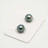 2pcs "High Luster" Sky Blue 9.2mm - NR AAA/AA Quality Tahitian Pearl Pair ER1572 OR10