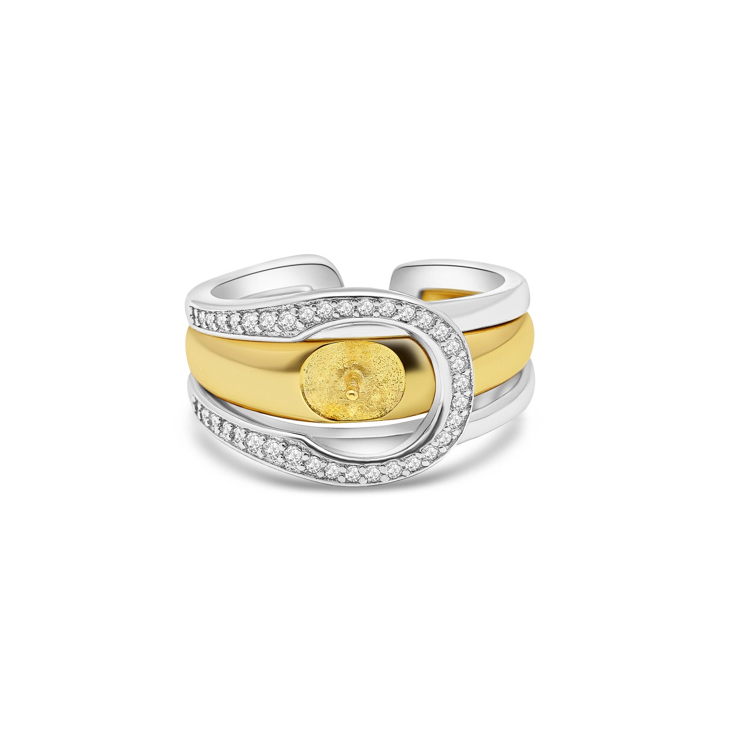 Adjustable Ring 925 Silver for pearl SC252