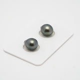 2pcs Light Green 8.8-9mm - SB AAA Quality Tahitian Pearl Pair ER1432 HL1